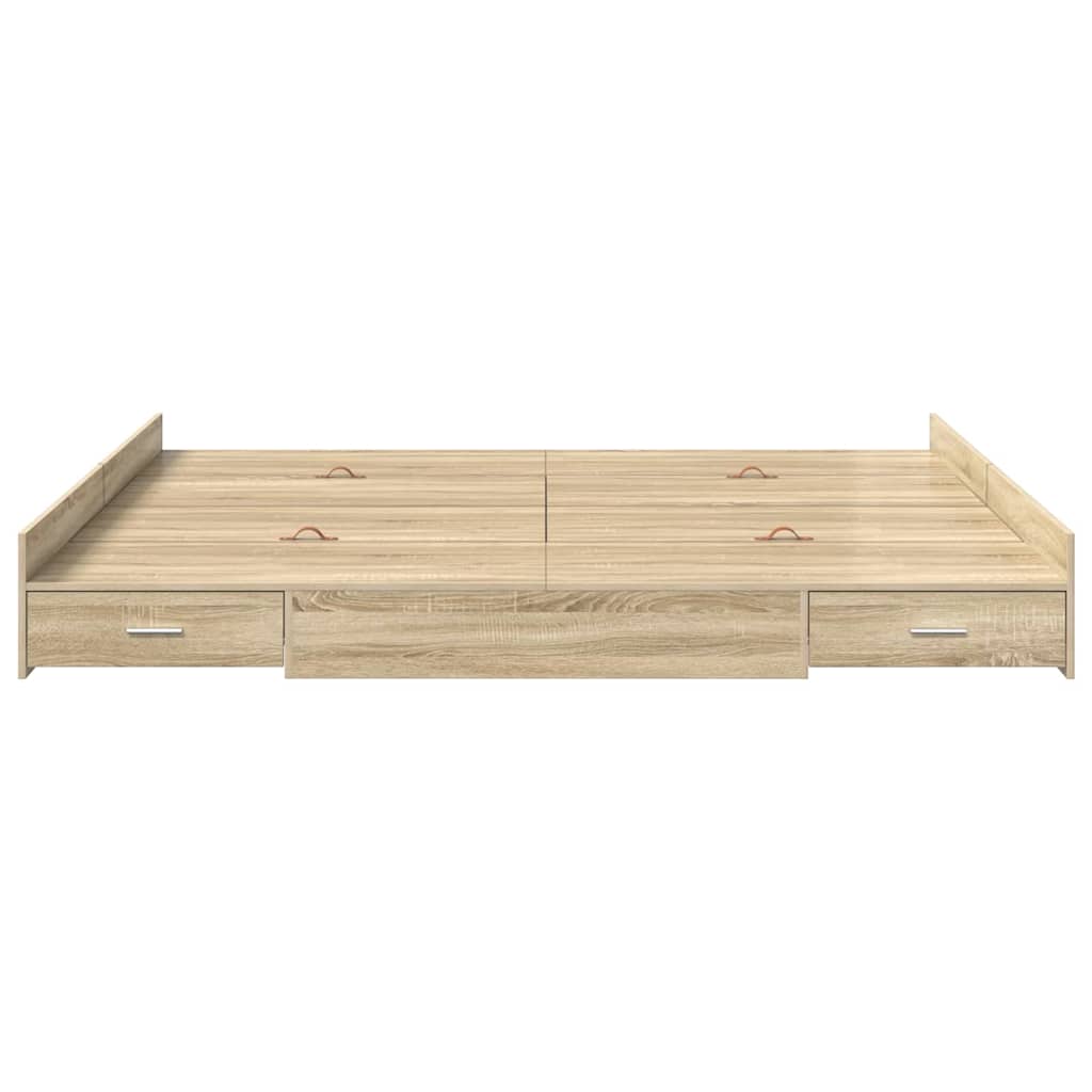 Seng Med Lagring Sonoma Eik 180 X 200 Cm Konstruert Tre