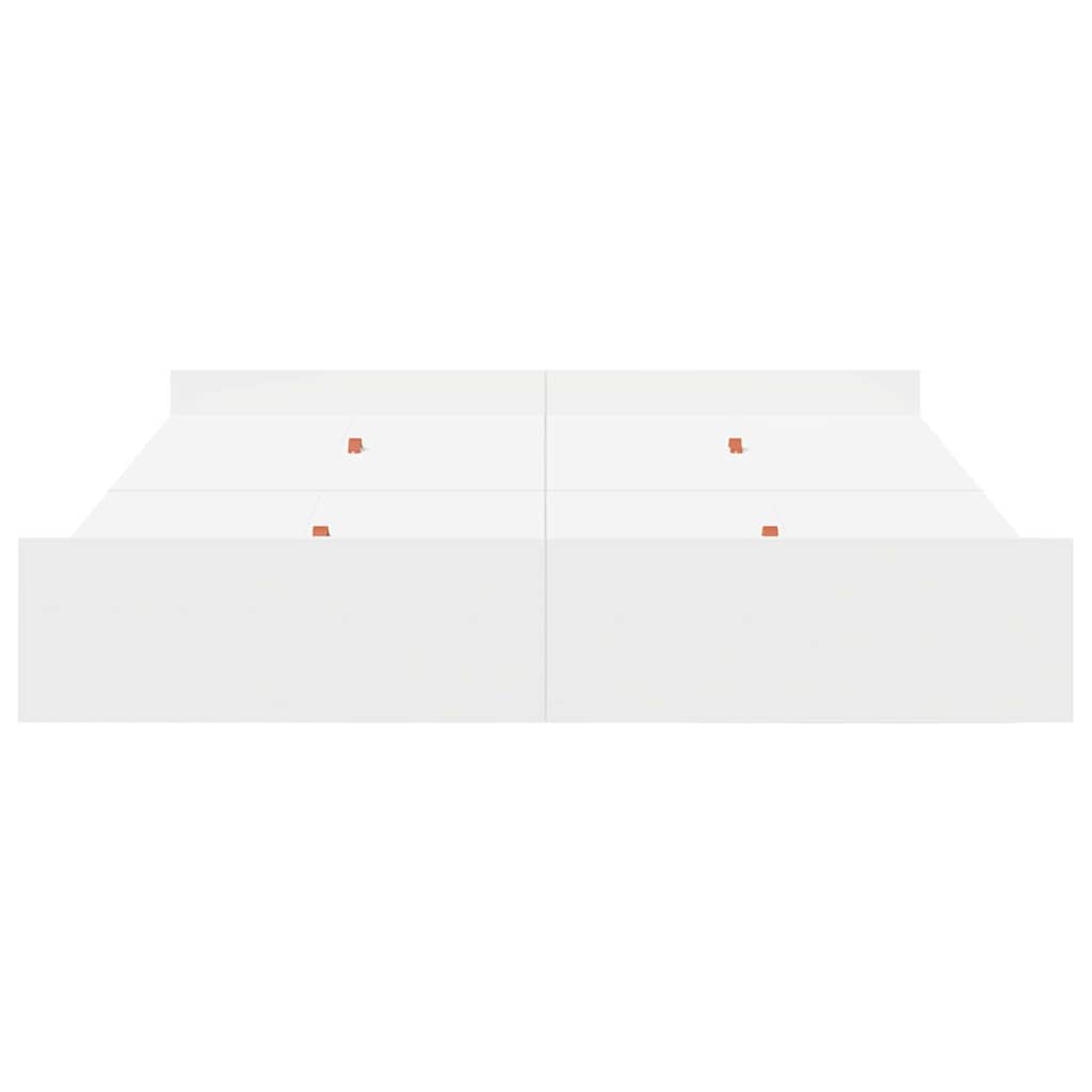 Seng Med Lagring Med Skuff Hvit 150 X 200 Cm Konstruert Tre
