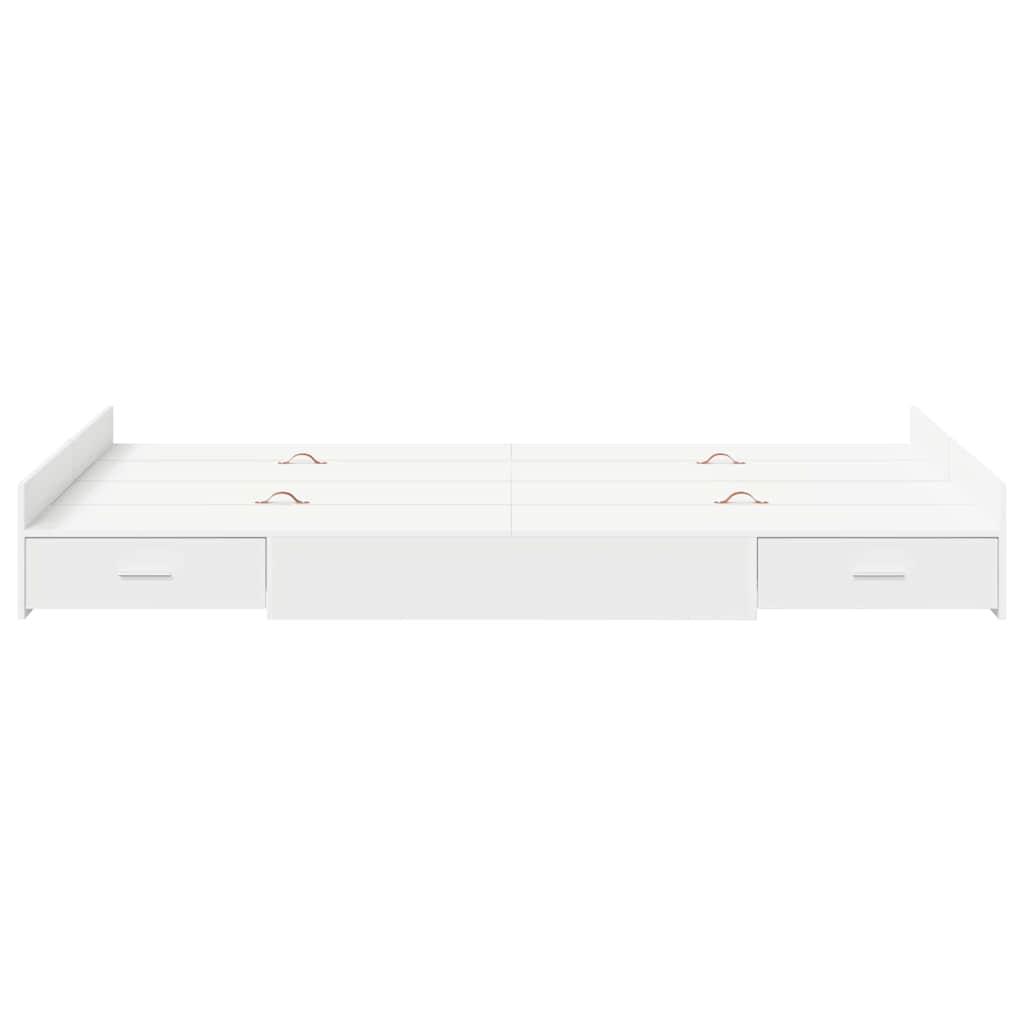 Seng Med Lagring Med Skuff Hvit 120 X 200 Cm Konstruert Tre