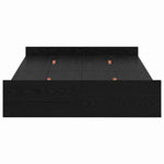 Seng Med Lagring Svart Eik 120 X 200 Cm Konstruert Tre