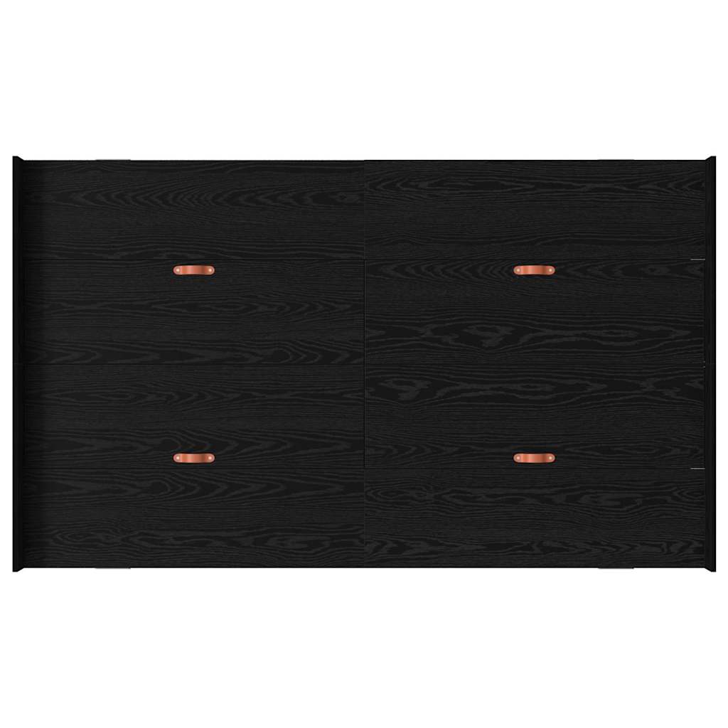 Seng Med Lagring Svart Eik 120 X 200 Cm Konstruert Tre