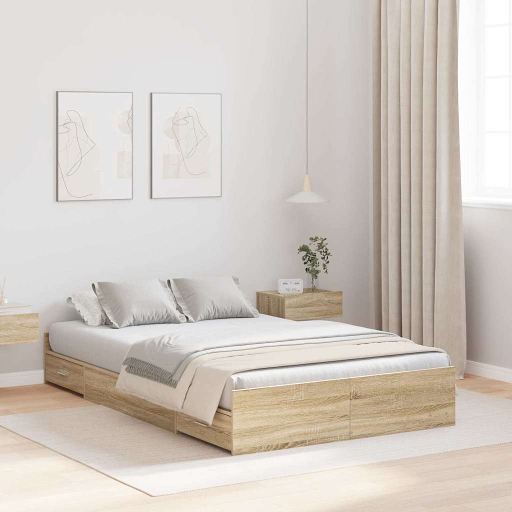 Seng Med Lagring Sonoma Eik 120 X 200 Cm Konstruert Tre