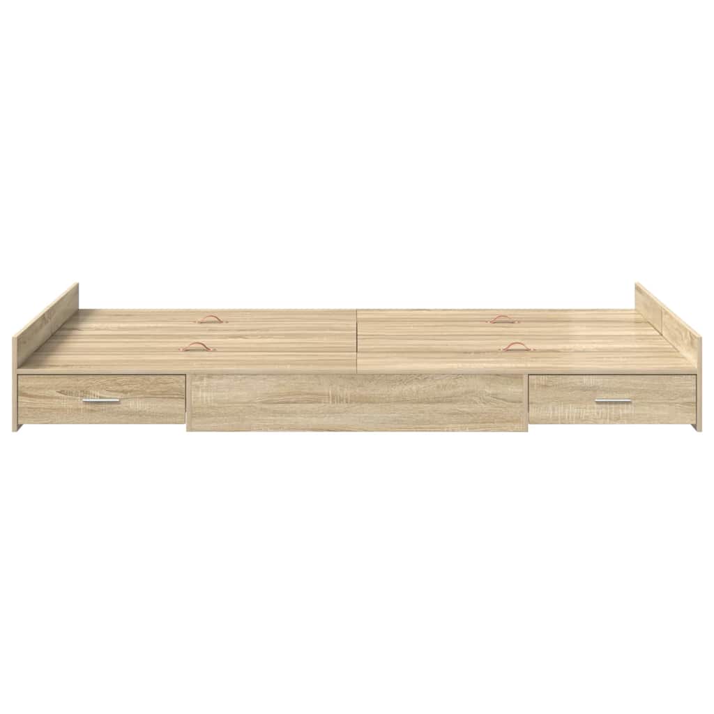 Seng Med Lagring Sonoma Eik 120 X 200 Cm Konstruert Tre