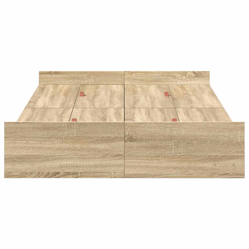 Seng Med Lagring Sonoma Eik 120 X 190 Cm Konstruert Tre
