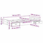 Seng Med Lagring Betonggrå 120 X 190 Cm Konstruert Tre