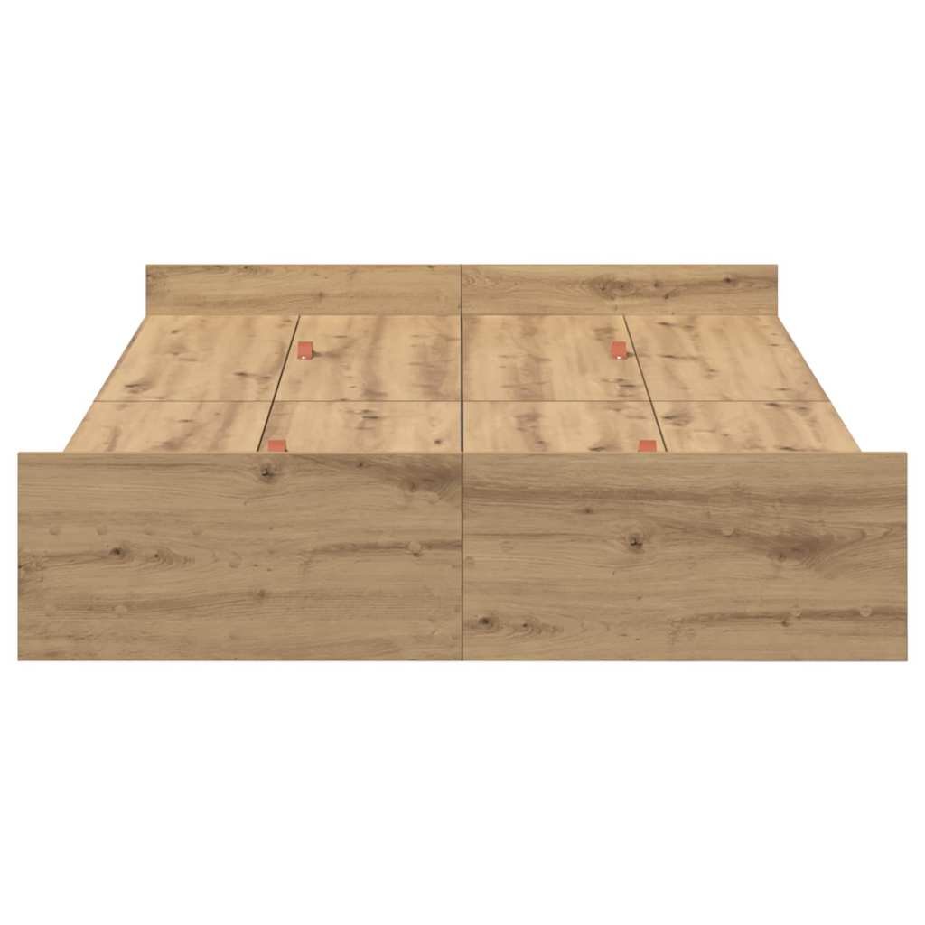 Seng Med Lagring Artisan Eik 120 X 190 Cm Konstruert Tre