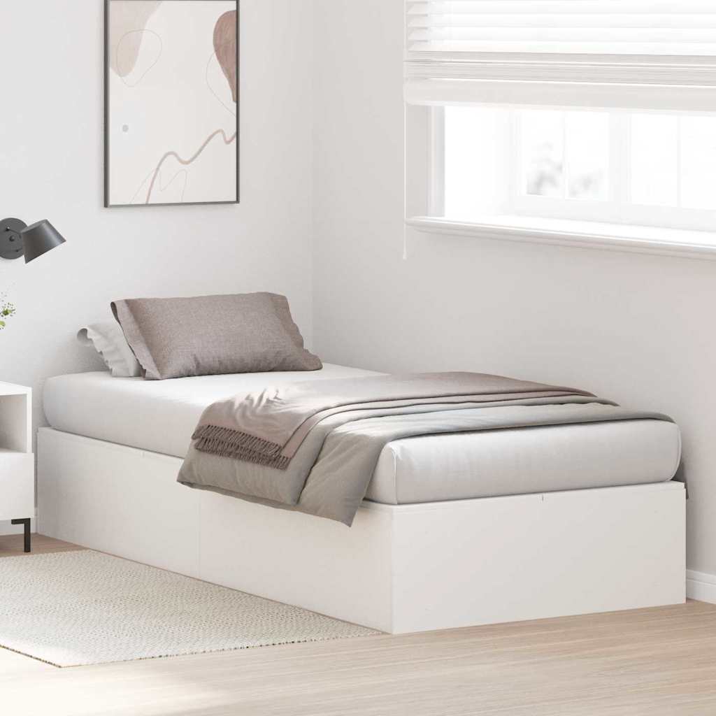 Seng Med Lagring Med Lagring Hvit 100 X 200 Cm Konstruert Tre