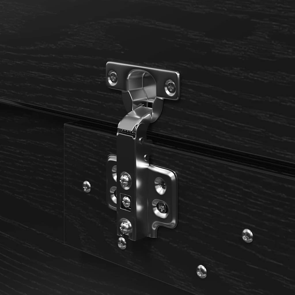 Seng Med Lagring Svart Eik 120 X 200 Cm Konstruert Tre