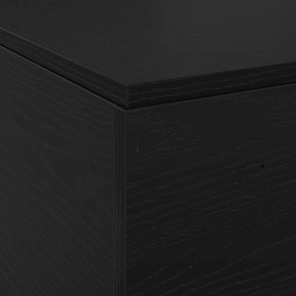 Seng Med Lagring Svart Eik 120 X 200 Cm Konstruert Tre