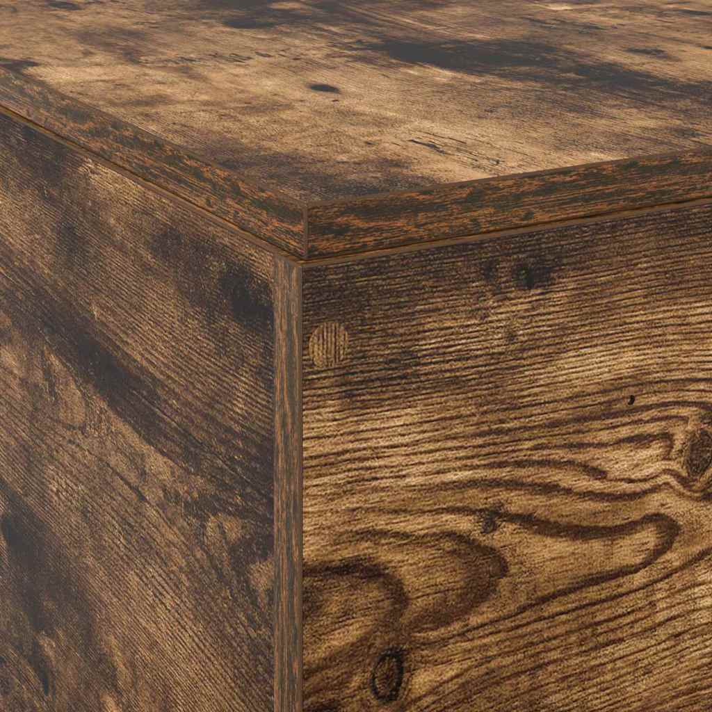 Seng Med Lagring Røkt Eik 120 X 200 Cm Konstruert Tre