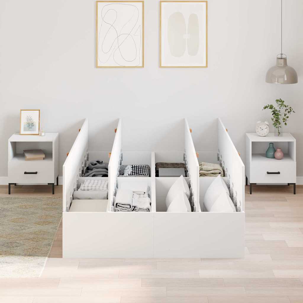 Seng Med Lagring Med Lagring Hvit 120 X 190 Cm Konstruert Tre