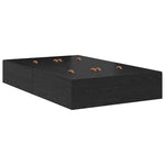 Seng Med Lagring Svart Eik 120 X 190 Cm Konstruert Tre