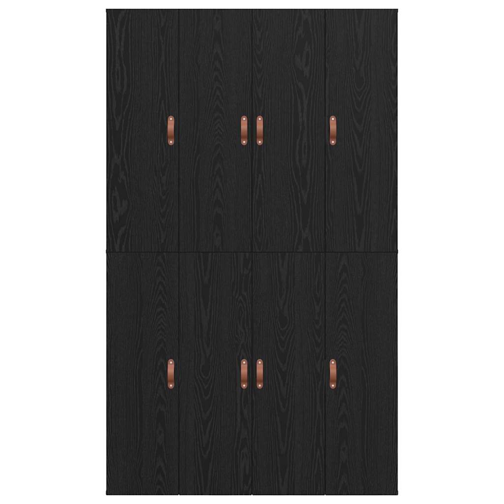 Seng Med Lagring Svart Eik 120 X 190 Cm Konstruert Tre