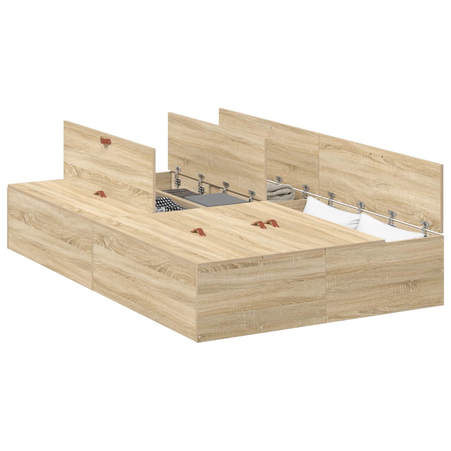 Seng Med Lagring Sonoma Eik 120 X 190 Cm Konstruert Tre