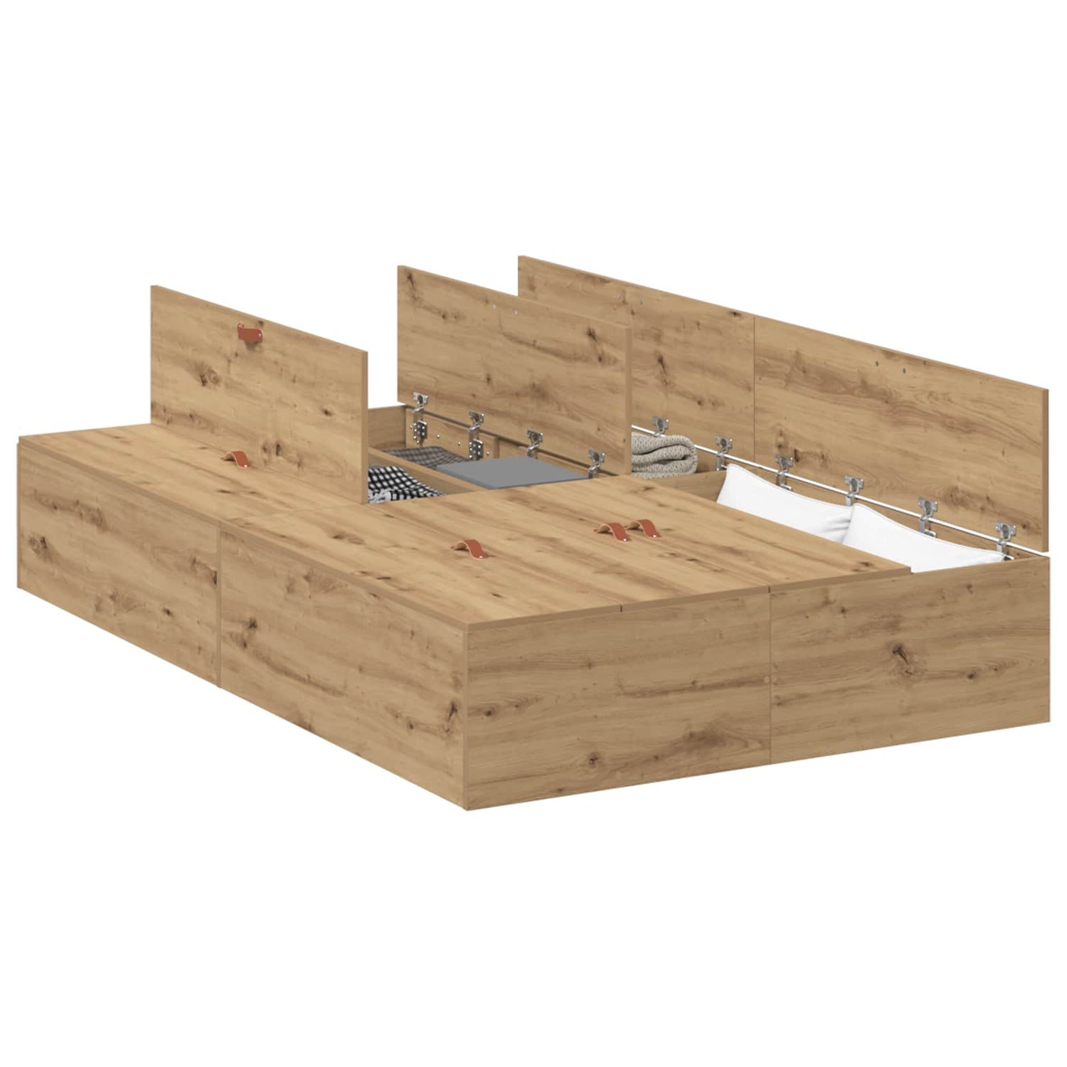 Seng Med Lagring Artisan Eik 120 X 190 Cm Konstruert Tre