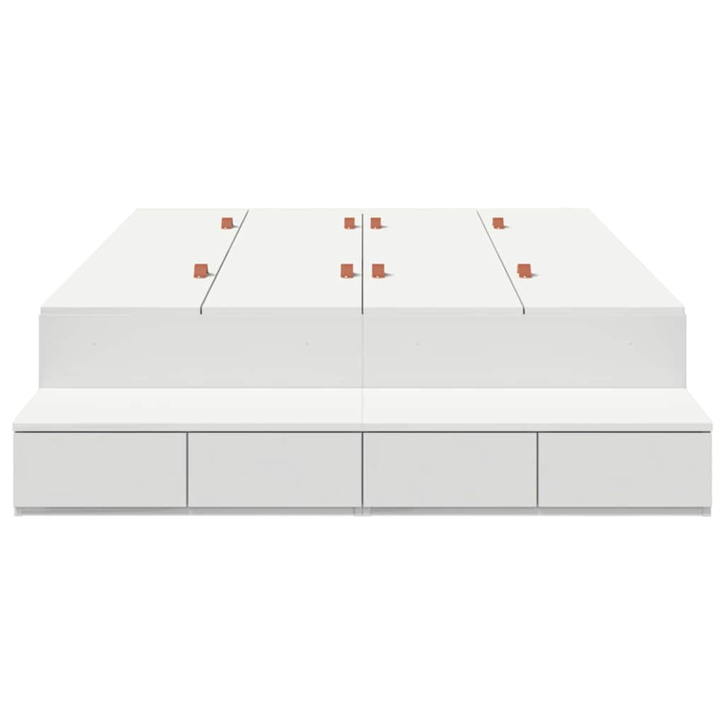 Seng Med Lagring Med Skuff Hvit 120 Cm Konstruert Tre