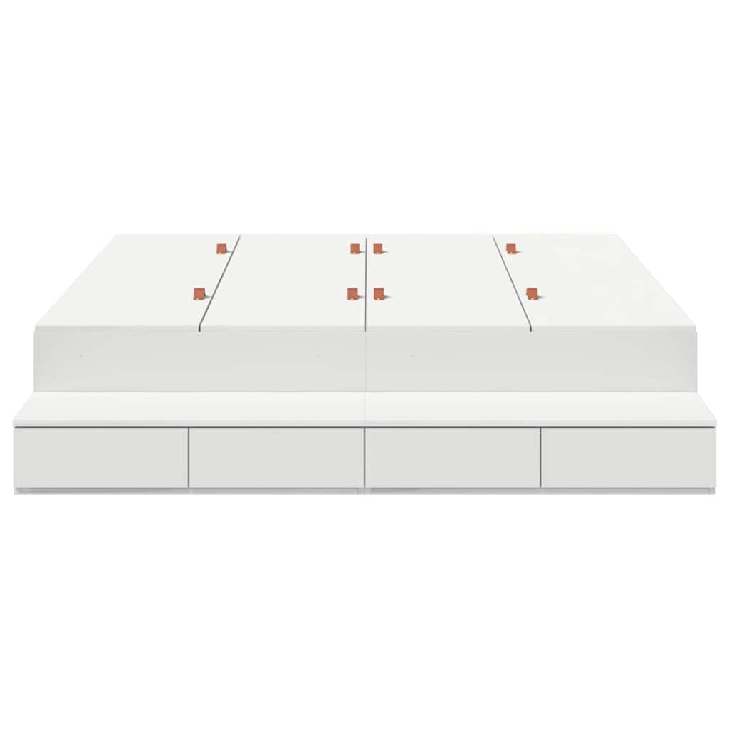 Seng Med Lagring Med Skuff Hvit 140 Cm Konstruert Tre