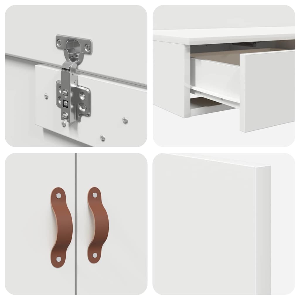 Seng Med Lagring Med Skuff Hvit 160 Cm Konstruert Tre