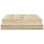 Seng Med Lagring Med Skuff Sonoma Eik 160 Cm Konstruert Tre