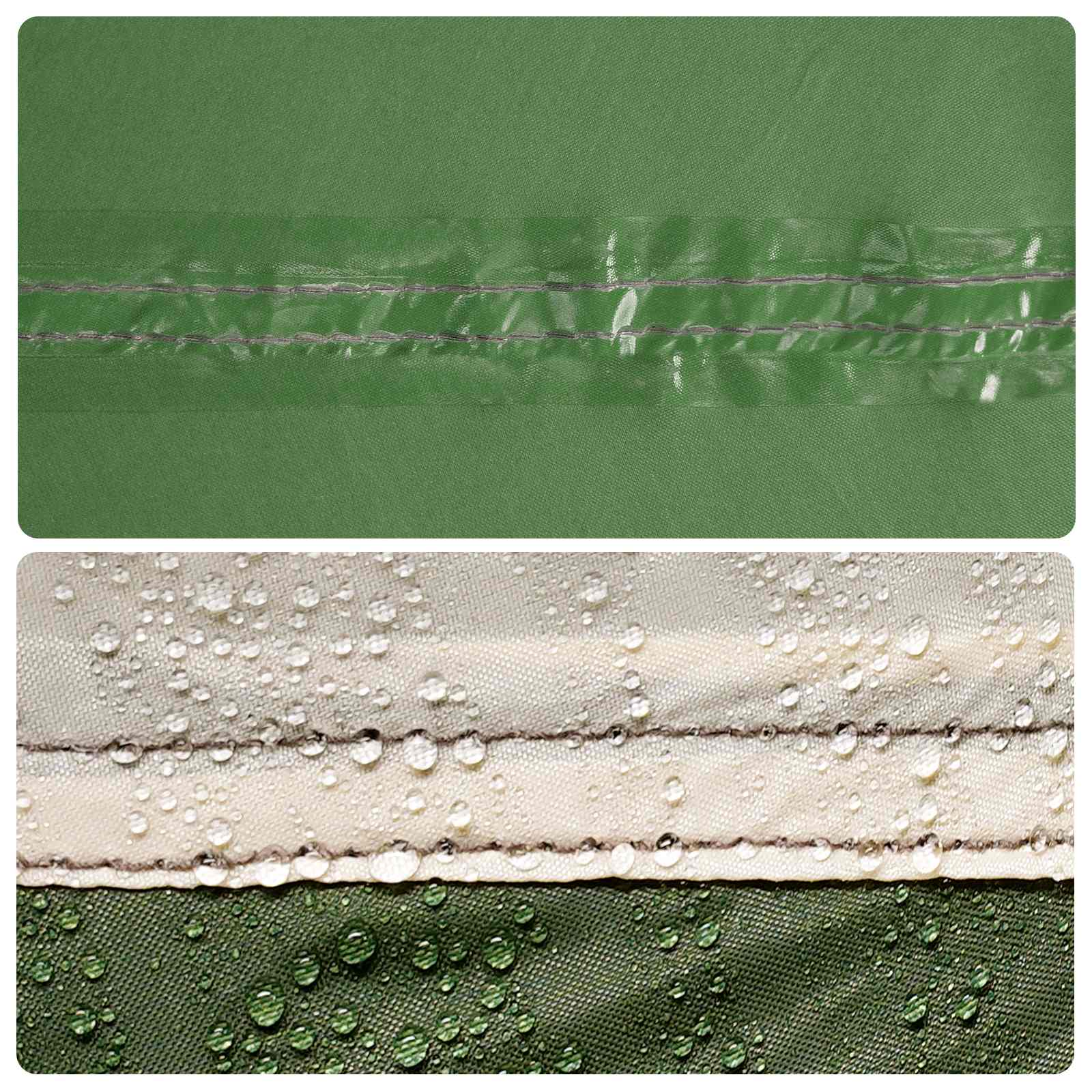Camping Telt Sett Med Tak 2 Pcs Grønn Taffeta Og Stoff