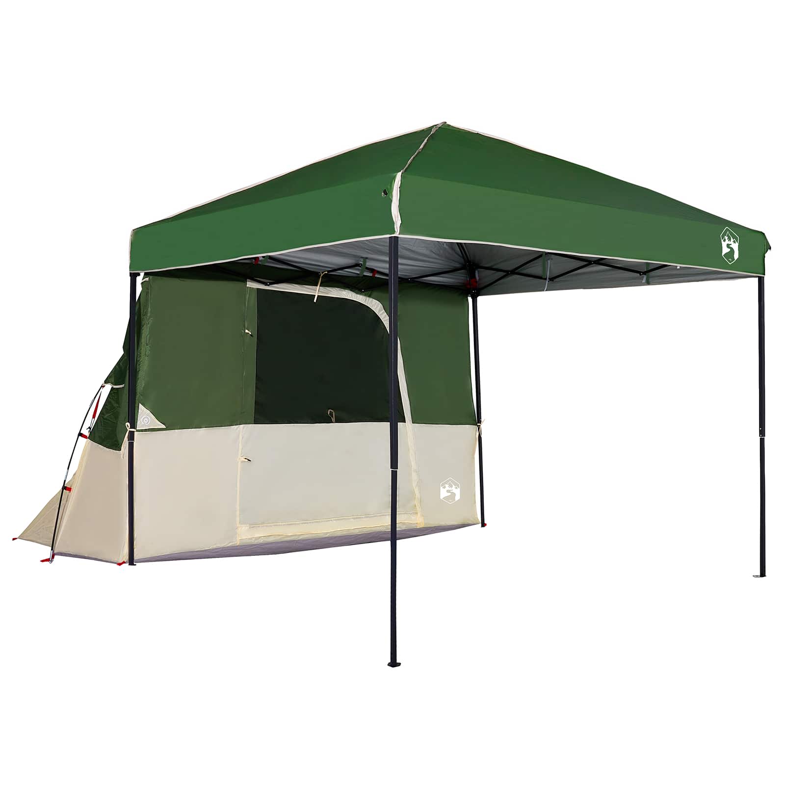 Camping Telt Sett Med Tak 2 Pcs Grønn Taffeta Og Stoff