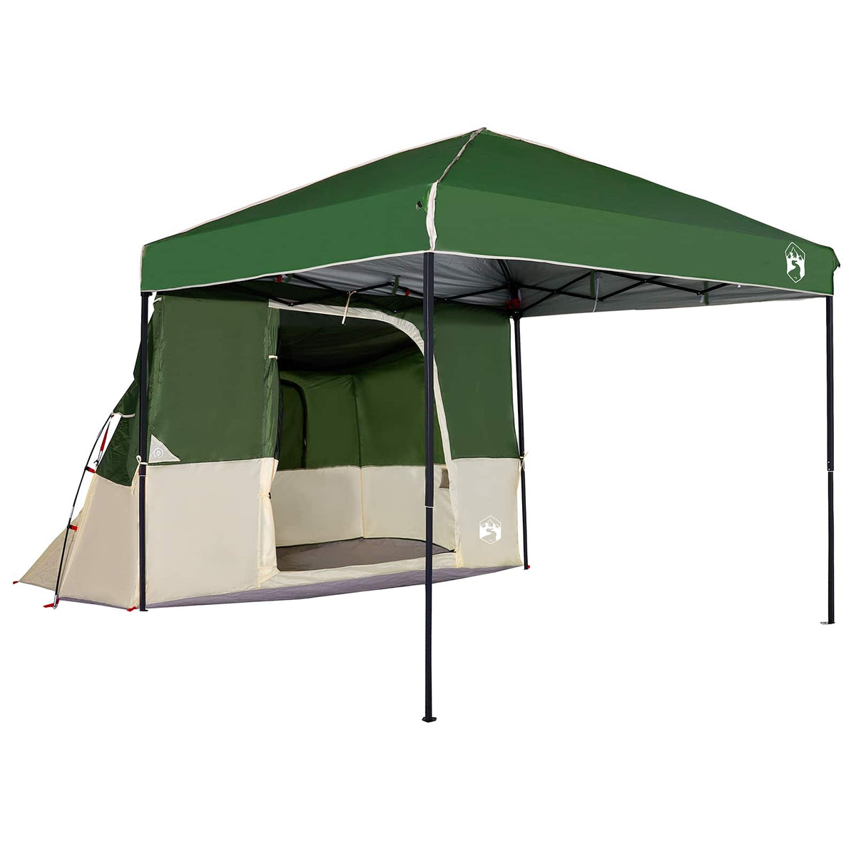 Camping Telt Sett Med Tak 2 Pcs Grønn Taffeta Og Stoff