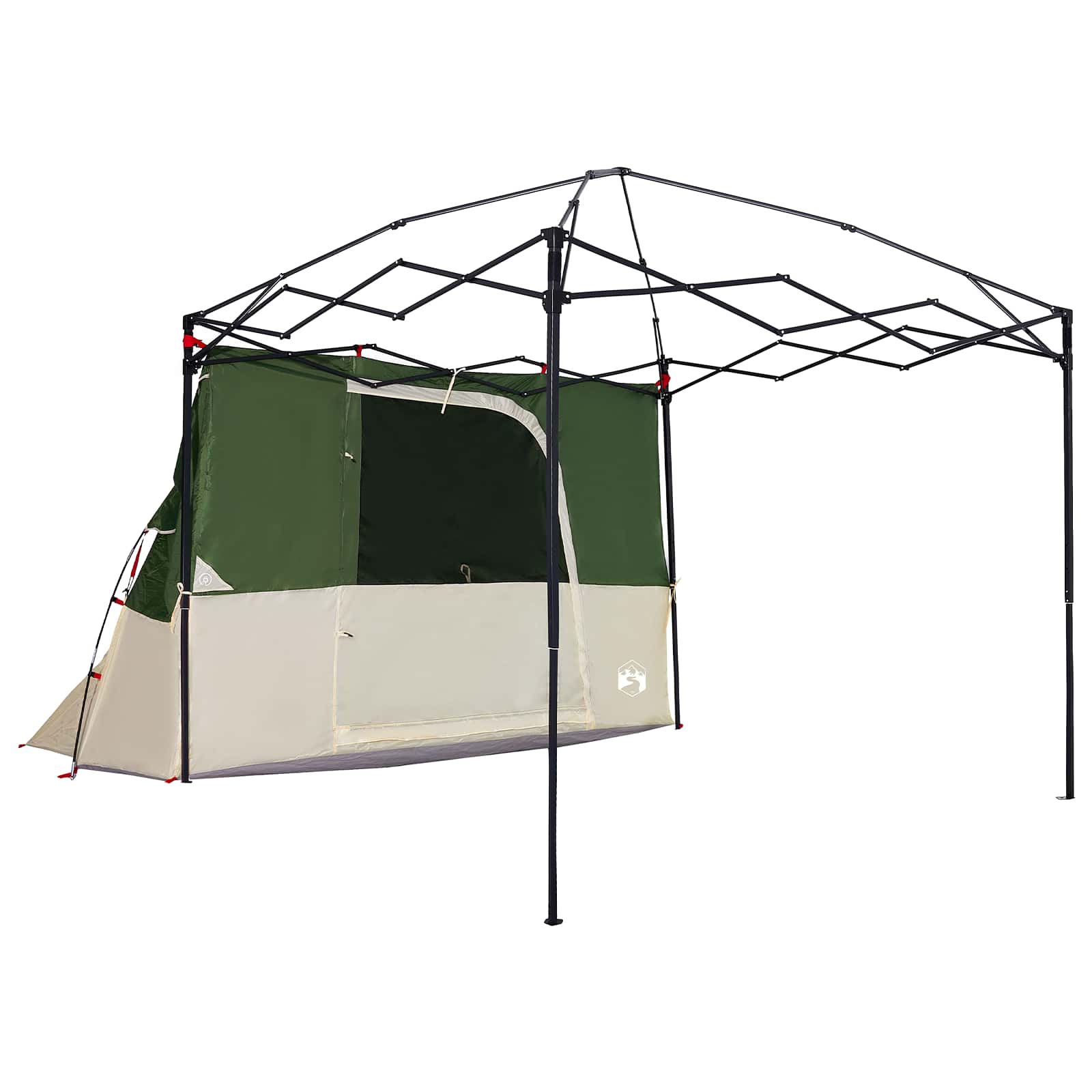 Camping Telt Sett Med Tak 2 Pcs Grønn Taffeta Og Stoff