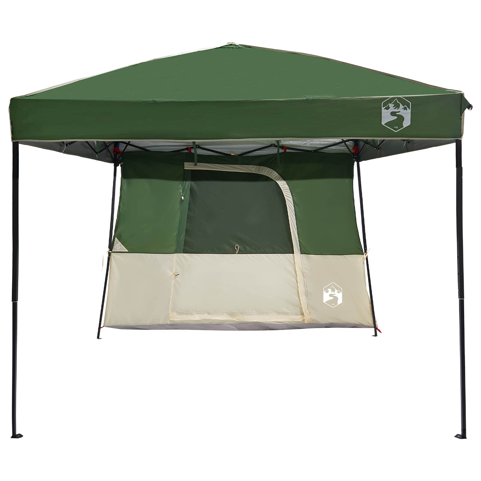 Camping Telt Sett Med Tak 2 Pcs Grønn Taffeta Og Stoff