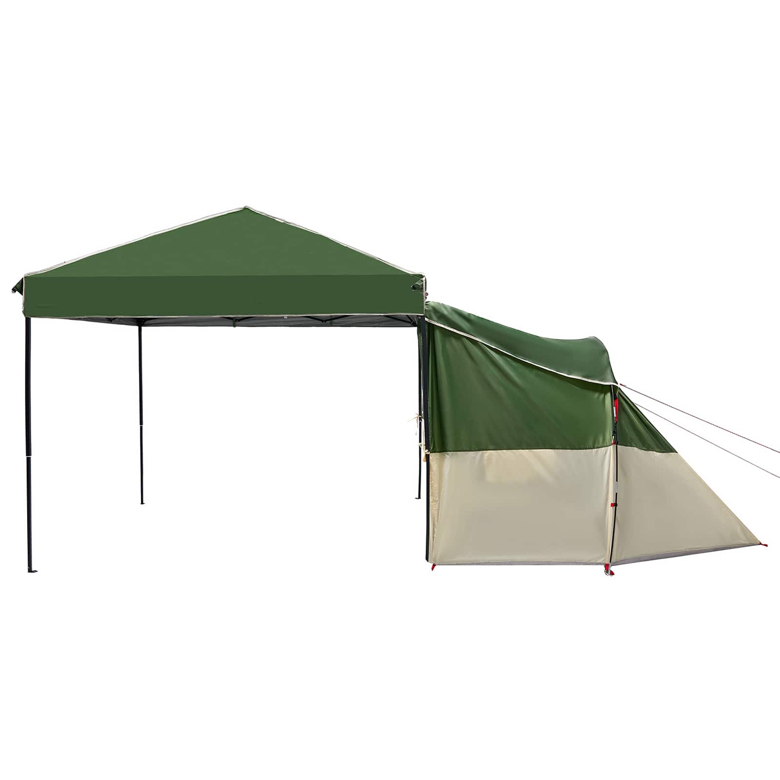Camping Telt Sett Med Tak 2 Pcs Grønn Taffeta Og Stoff