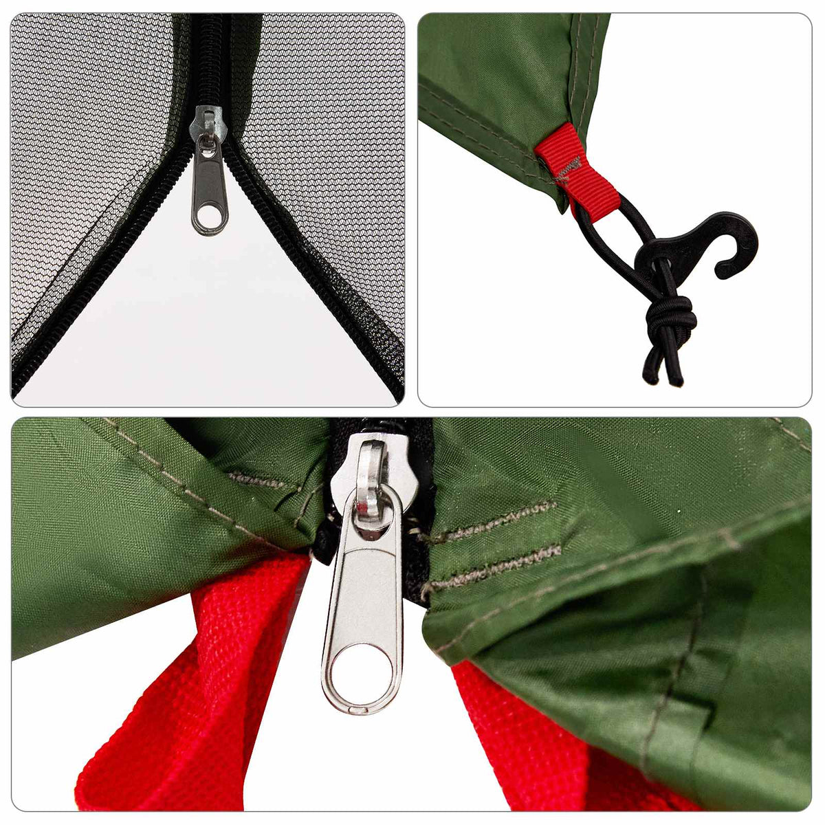 Camping Telt Sett Med Tak 2 Pcs Grønn Taffeta Og Stoff
