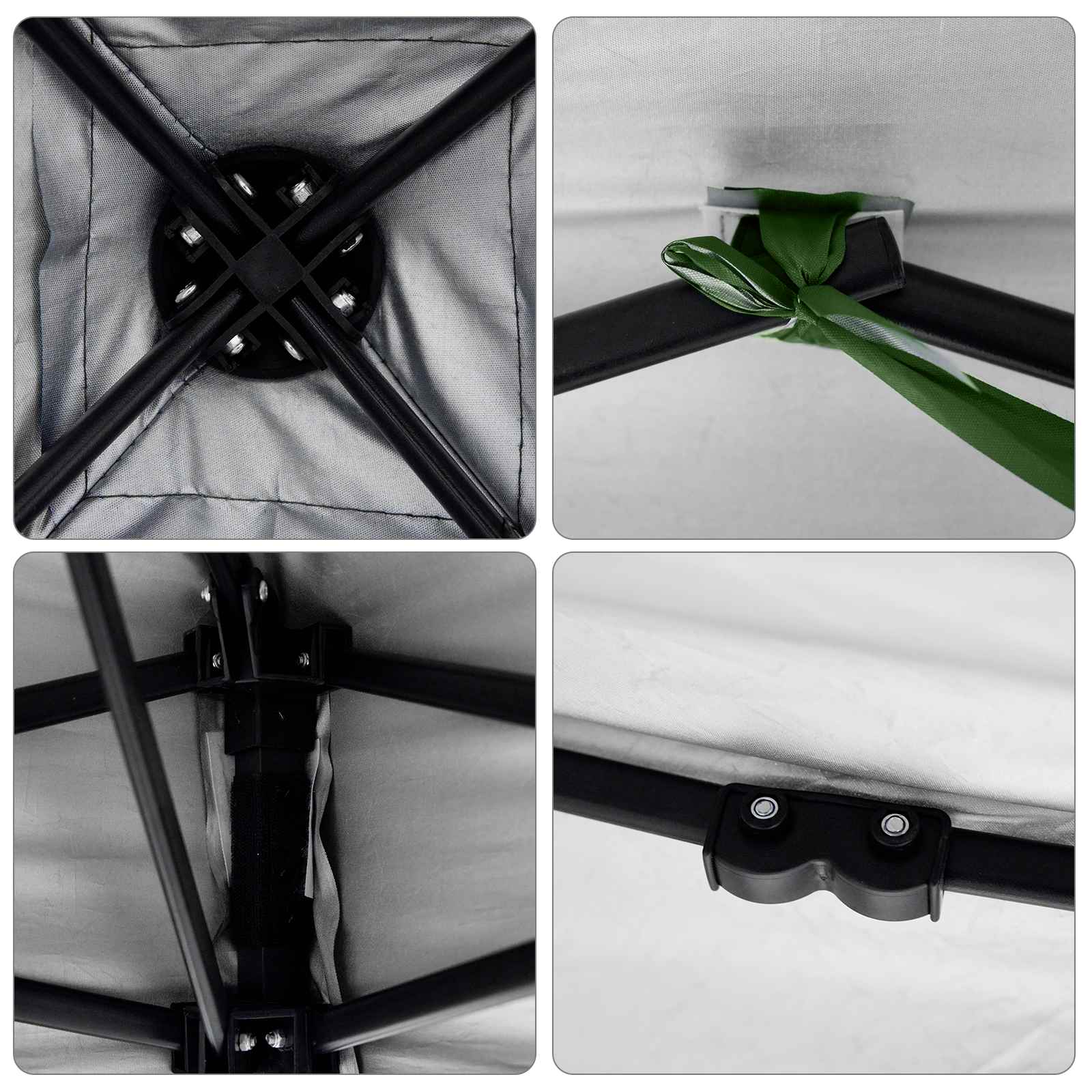 Camping Telt Sett Med Tak 2 Pcs Grønn Taffeta Og Stoff