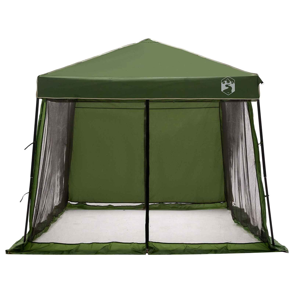 Camping Telt Sett Med Tak 2 Pcs Grønn Taffeta Og Stoff