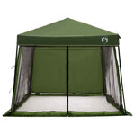 Camping Telt Sett Med Tak 2 Pcs Grønn Taffeta Og Stoff