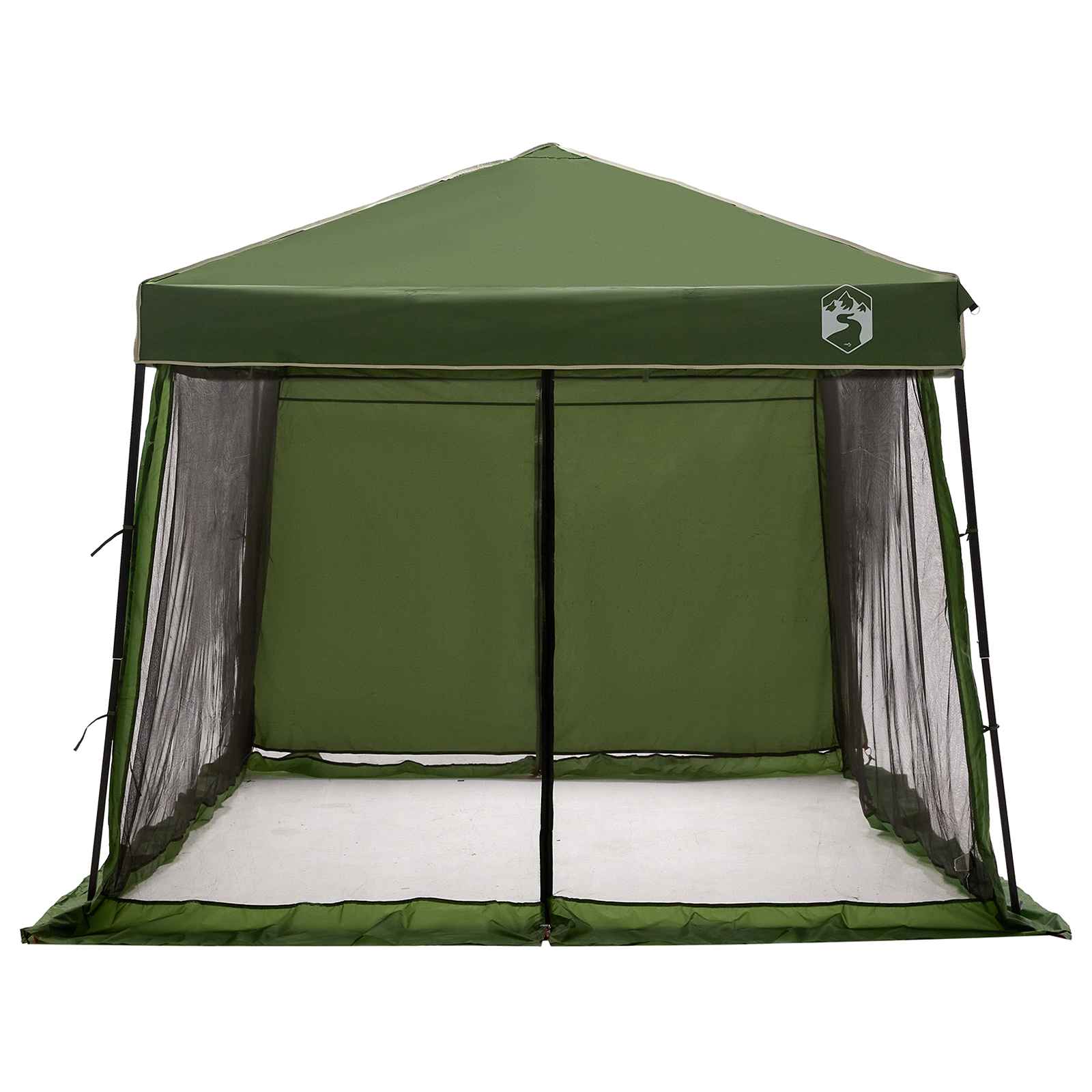Camping Telt Sett Med Tak 2 Pcs Grønn Taffeta Og Stoff