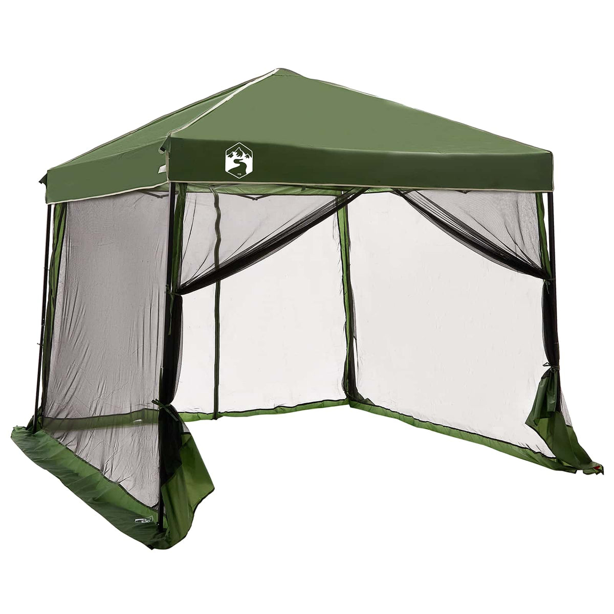 Camping Telt Sett Med Tak 2 Pcs Grønn Taffeta Og Stoff