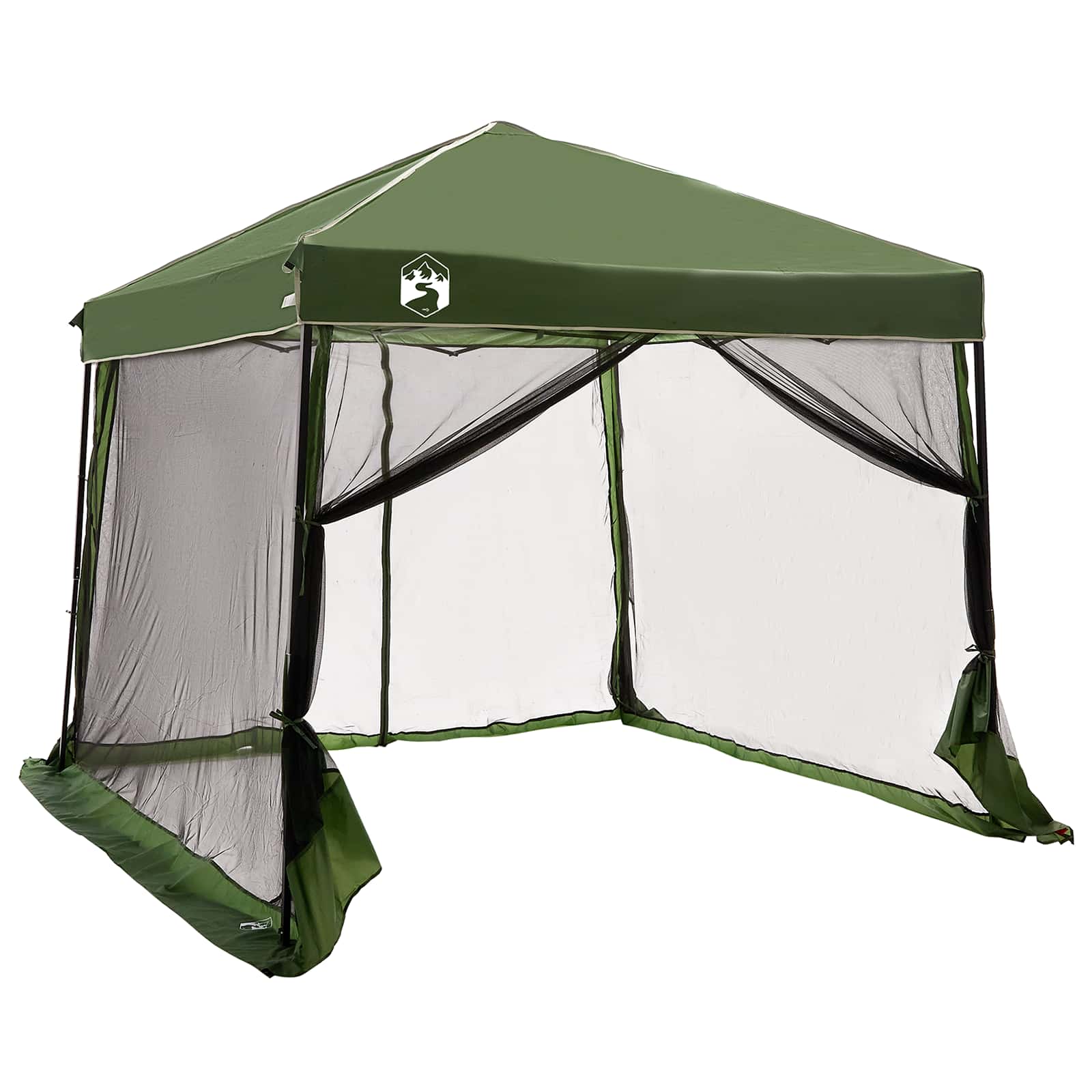 Camping Telt Sett Med Tak 2 Pcs Grønn Taffeta Og Stoff