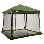Camping Telt Sett Med Tak 2 Pcs Grønn Taffeta Og Stoff