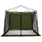 Camping Telt Sett Med Tak 2 Pcs Grønn Taffeta Og Stoff