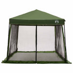 Camping Telt Sett Med Tak 2 Pcs Grønn Taffeta Og Stoff
