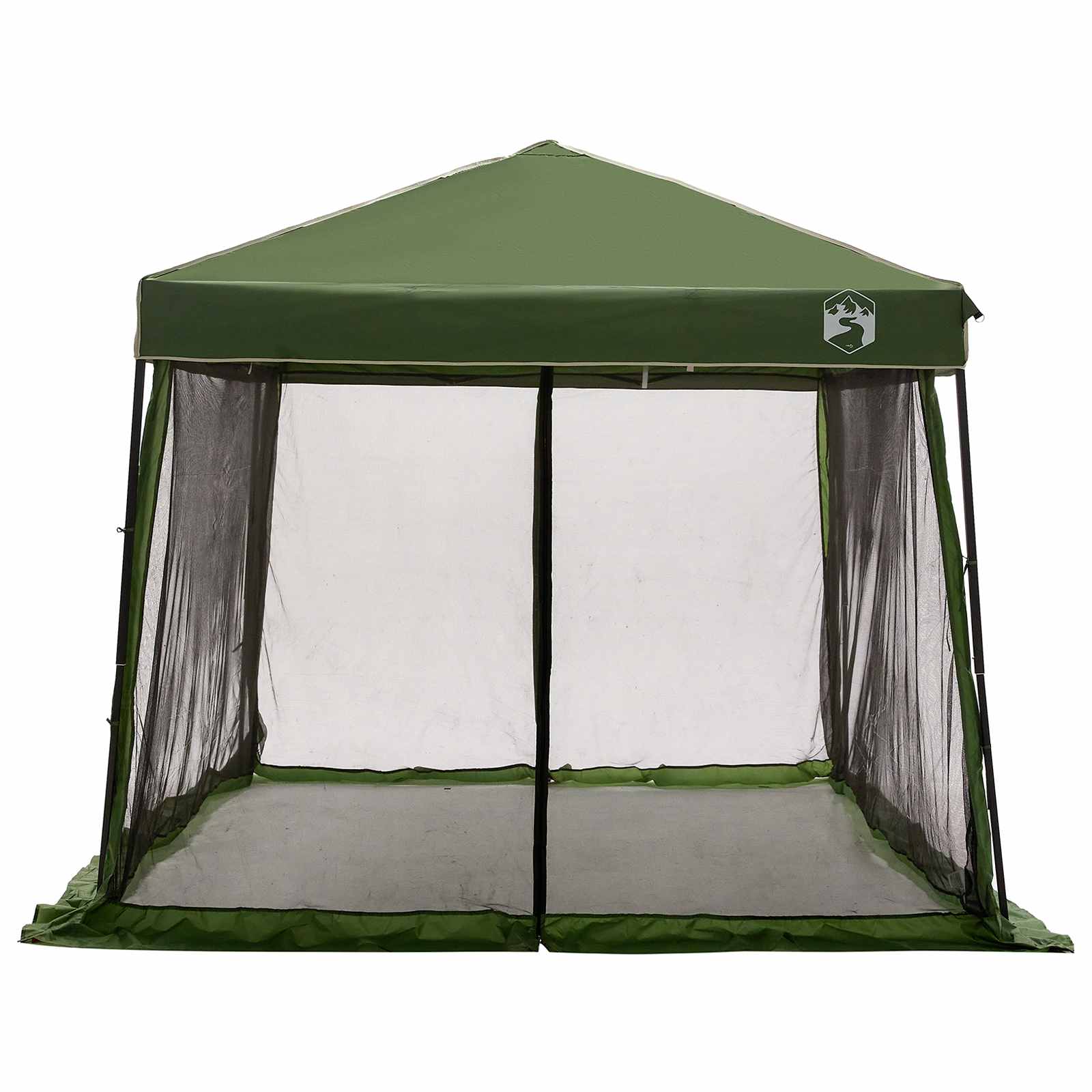 Camping Telt Sett Med Tak 2 Pcs Grønn Taffeta Og Stoff