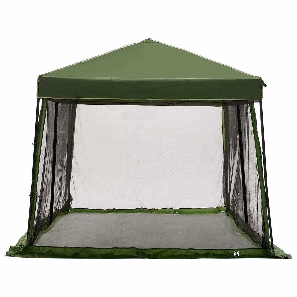 Camping Telt Sett Med Tak 2 Pcs Grønn Taffeta Og Stoff
