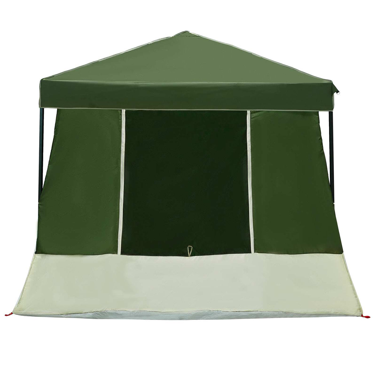 Camping Telt Sett Med Tak 2 Pcs Grønn Taffeta Og Stoff