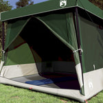 Camping Telt Sett Med Tak 2 Pcs Grønn Taffeta Og Stoff