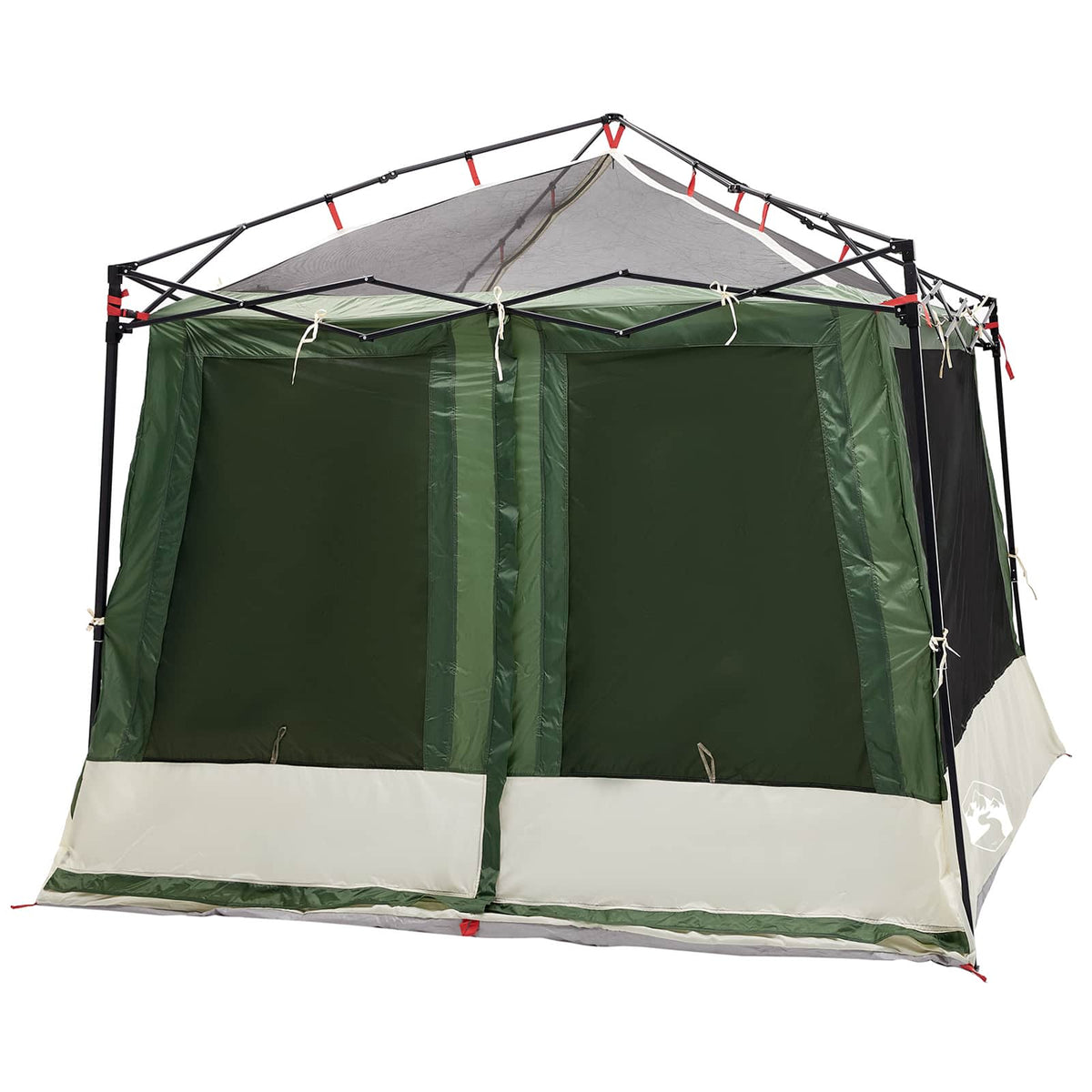 Camping Telt Sett Med Tak 2 Pcs Grønn Taffeta Og Stoff