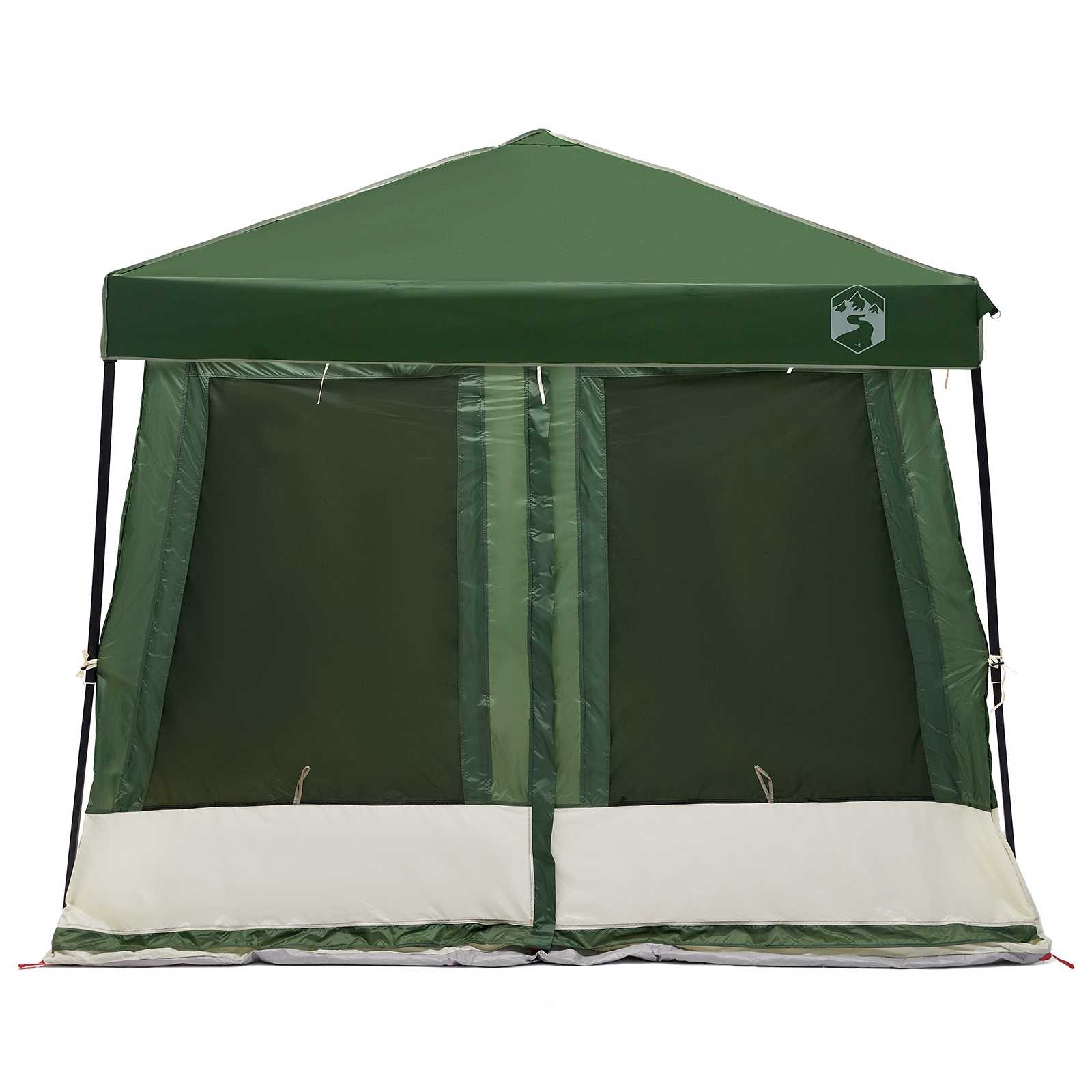 Camping Telt Sett Med Tak 2 Pcs Grønn Taffeta Og Stoff