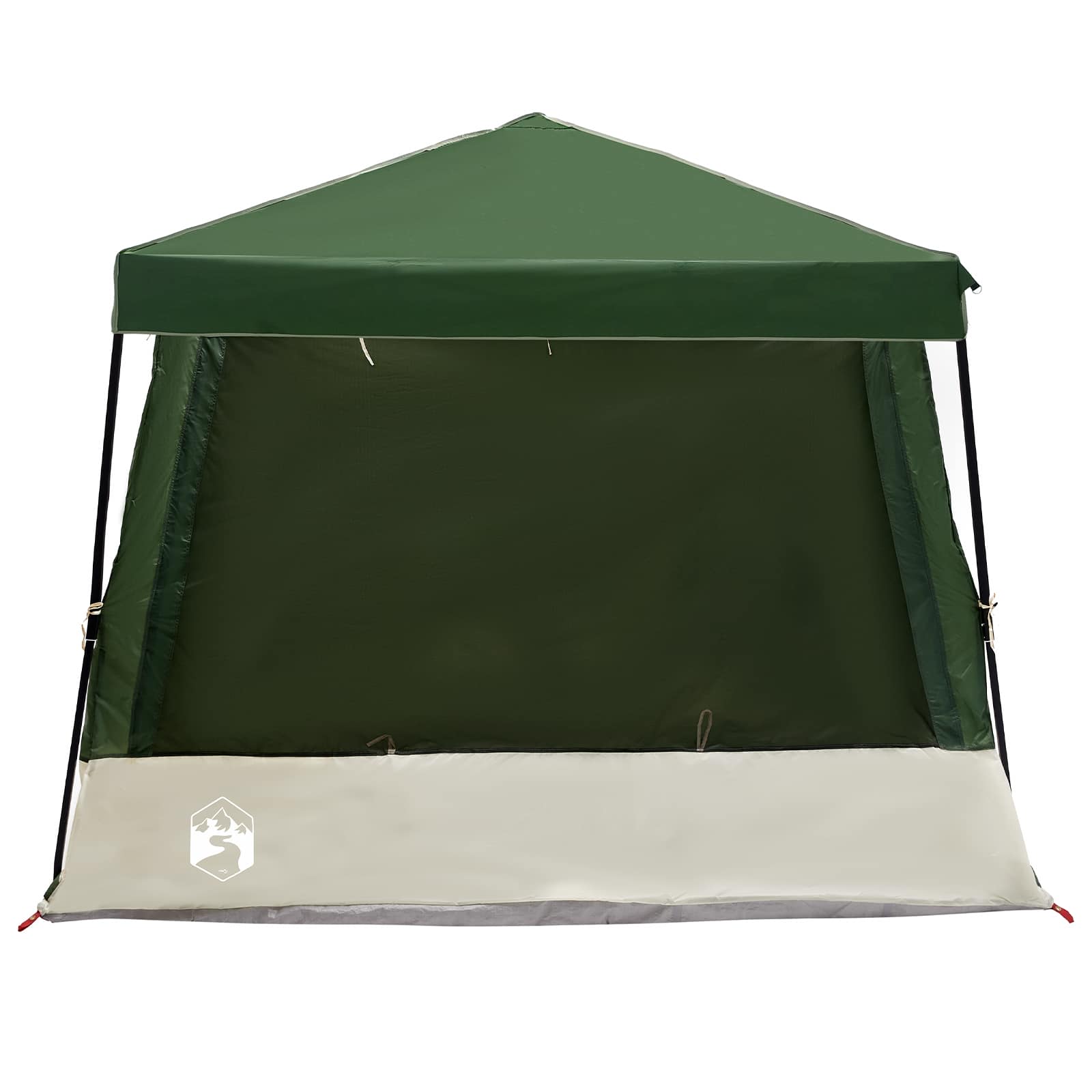 Camping Telt Sett Med Tak 2 Pcs Grønn Taffeta Og Stoff