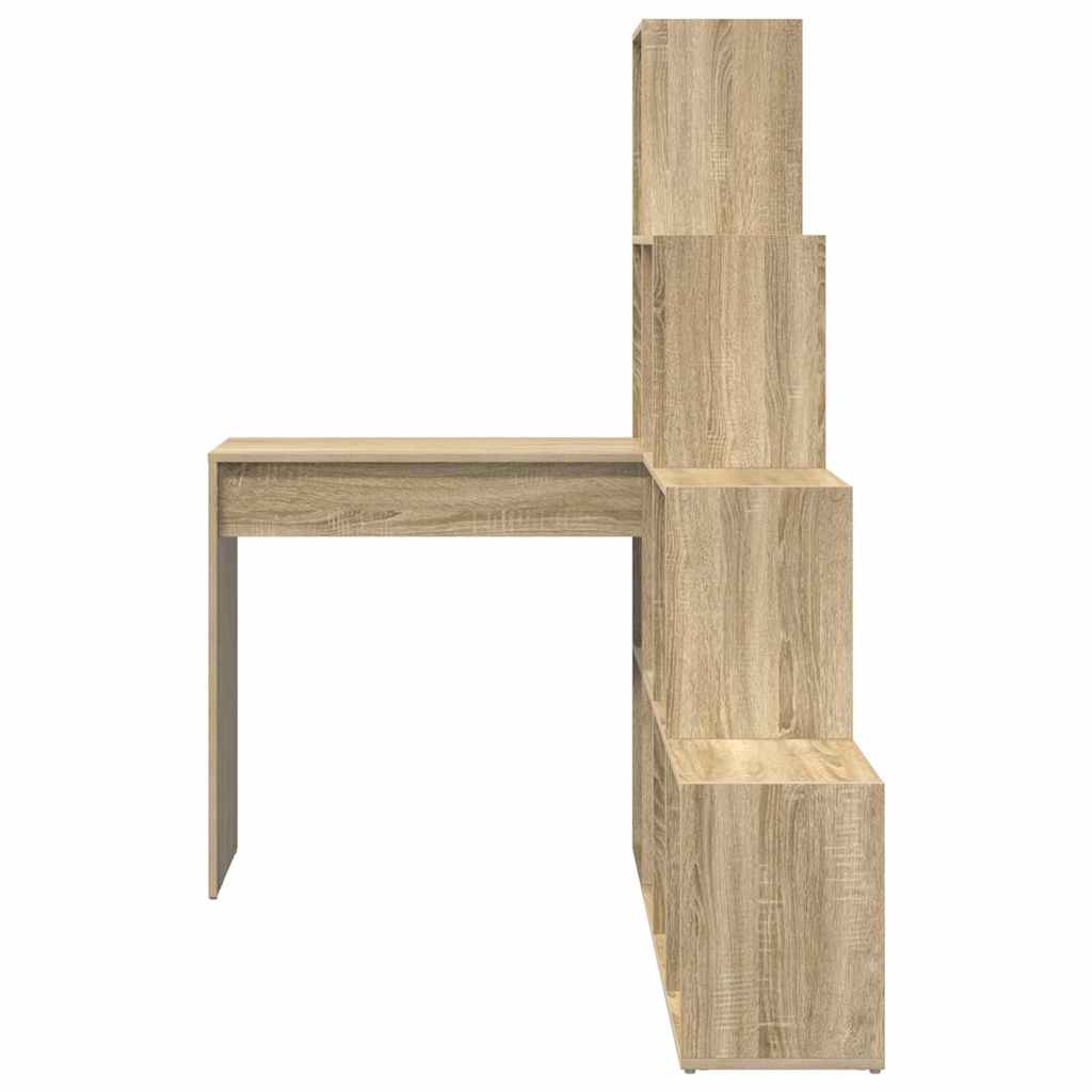 Hjørneskrivebord Med Hylle Sonoma Eik 101,5 X 149,5 X 149,5 Cm