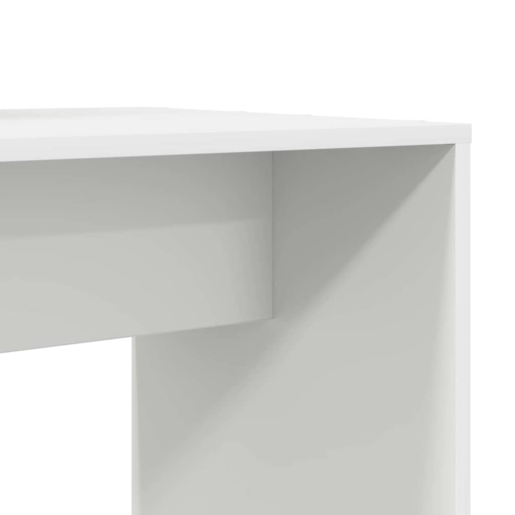 Skrivebord Med Hylle Hvit 138,5 X 55 X 143 Cm Konstruert Tre