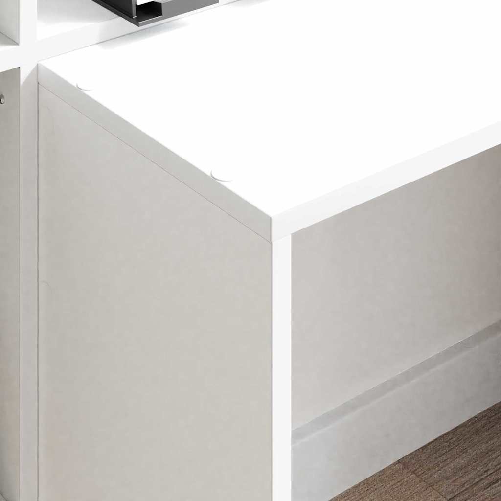 Skrivebord Med Hylle Hvit 138,5 X 55 X 143 Cm Konstruert Tre