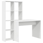 Skrivebord Med Hylle Hvit 138,5 X 55 X 143 Cm Konstruert Tre